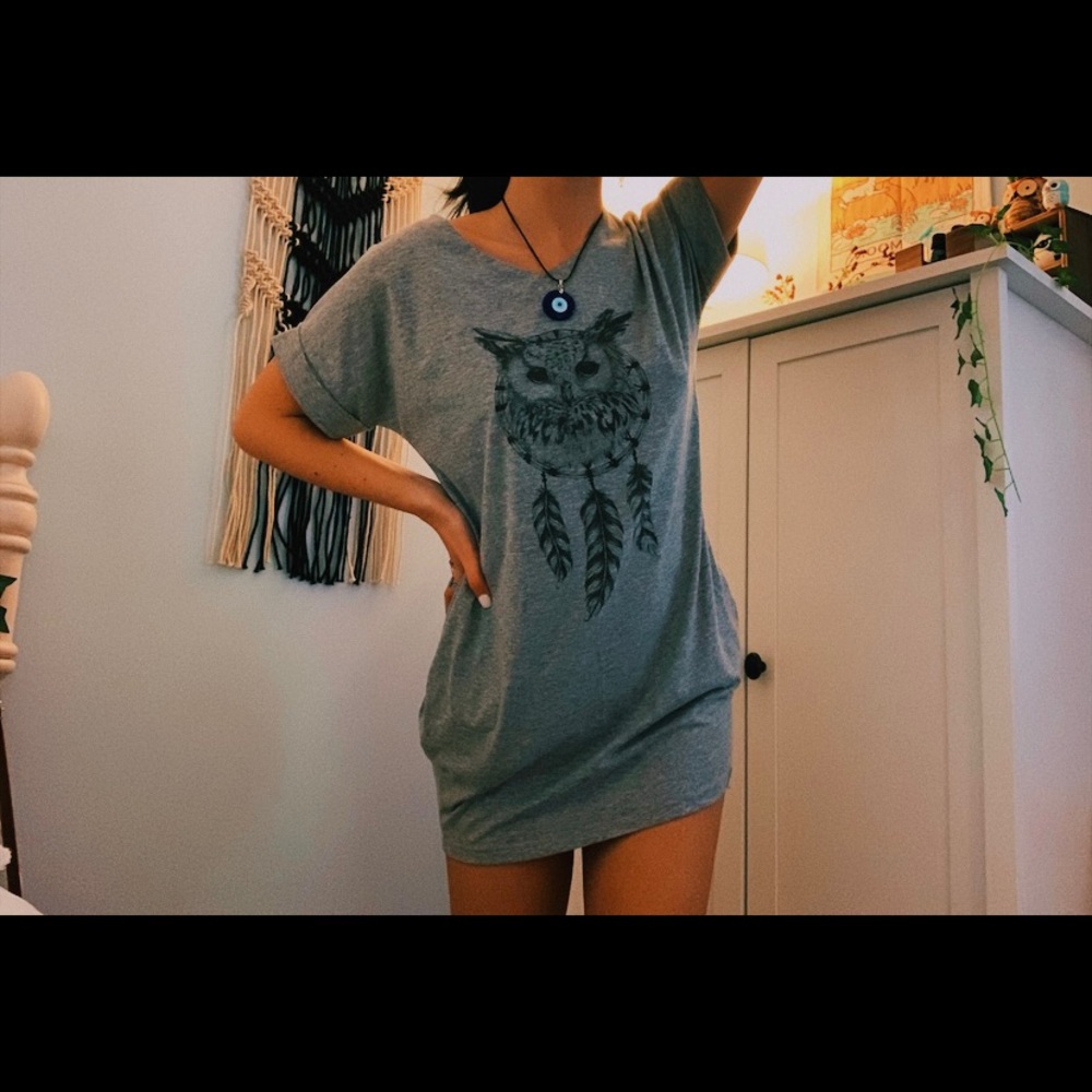 owl dreamcatcher t-shirt dress 🦉
